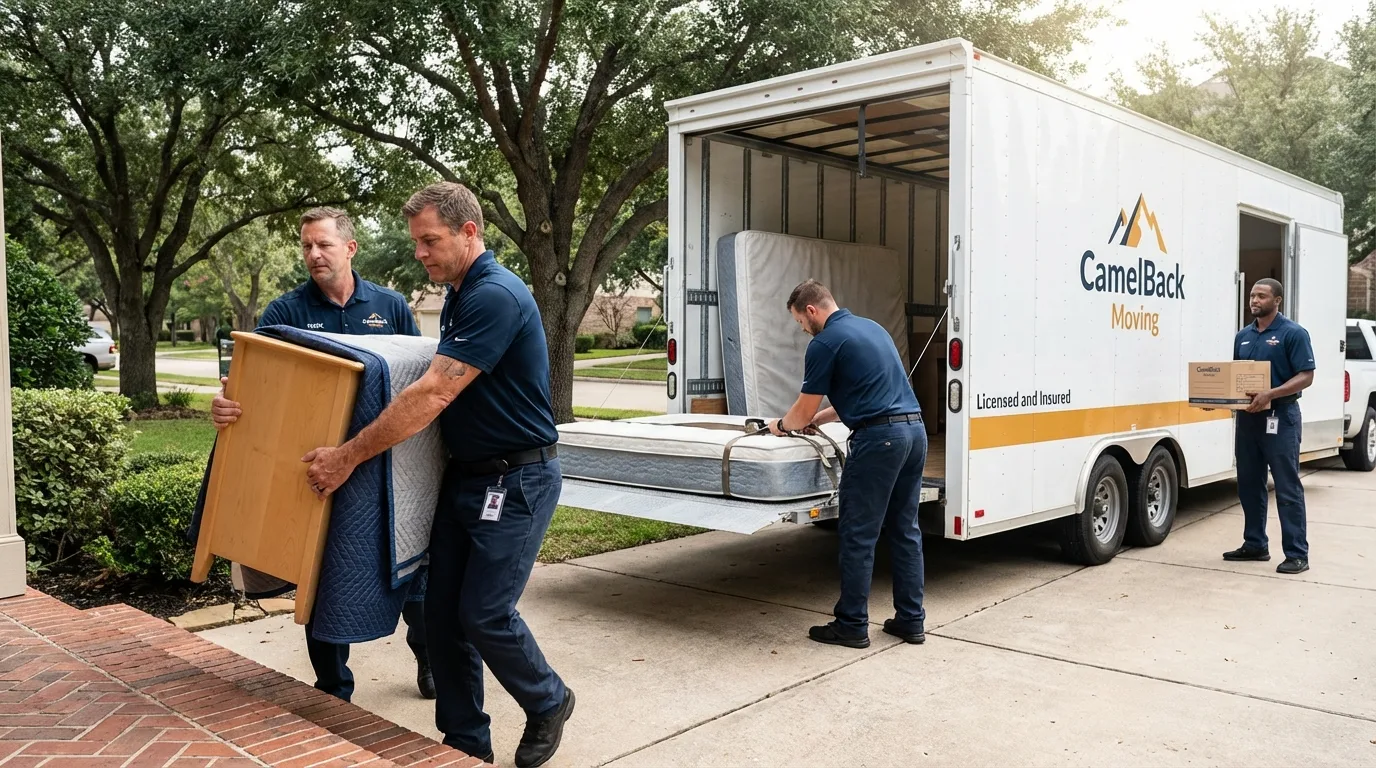 Crew loading residential truck for cross-state move from Cowpens, SC