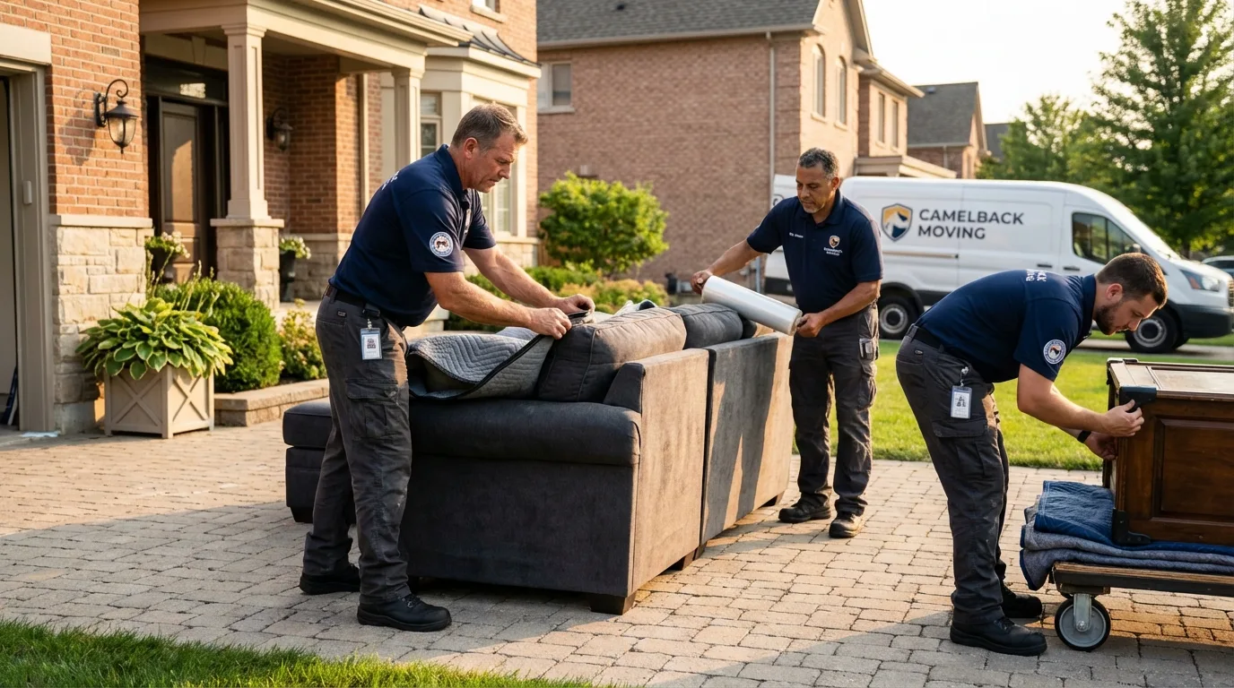 Large estate moving crew wrapping furniture in Cowpens, SC